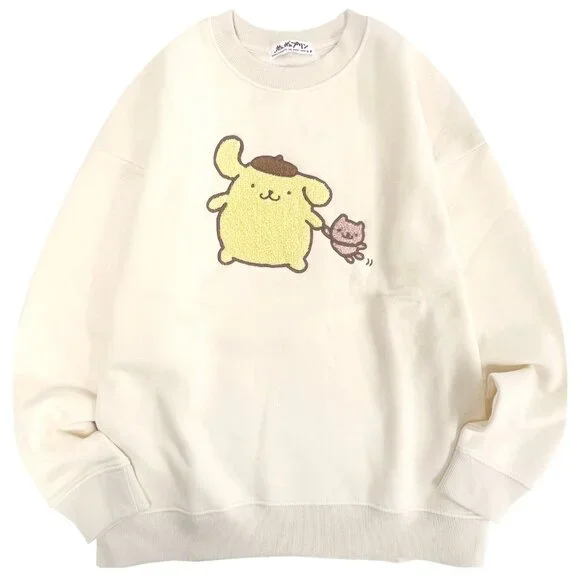 NEW Sanrio Pompompurin Power Play Cream Pullover - Picture 1 of 5
